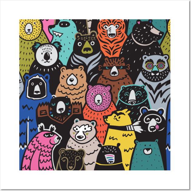 Bears Pattern Wall Art by PenguinHouse